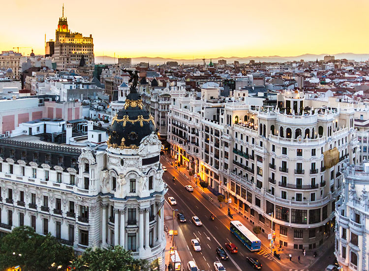 Vue de Madrid en Espagne